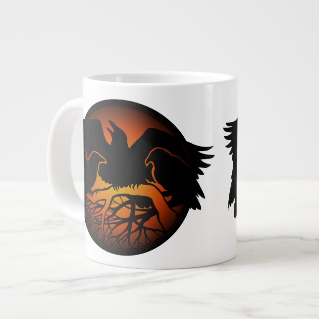 Raven Art Mug Wild Bird Coffee Mug Raven Cup (Front Left)