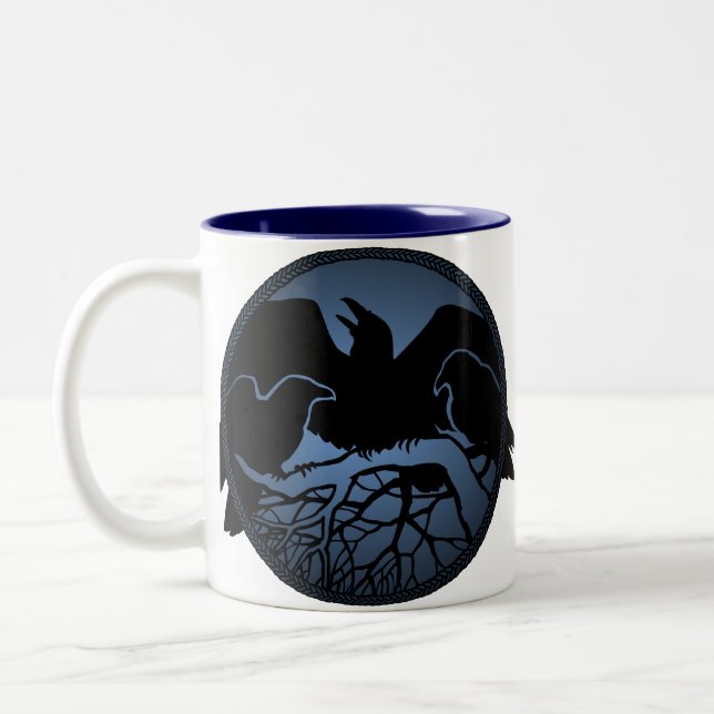 Raven Art Mug Wild Bird Crow Cup Raven  Mugs (Left)