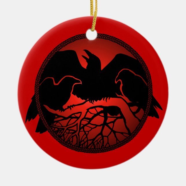 Raven Art Ornament Black Crow Decorations Gifts (Front)