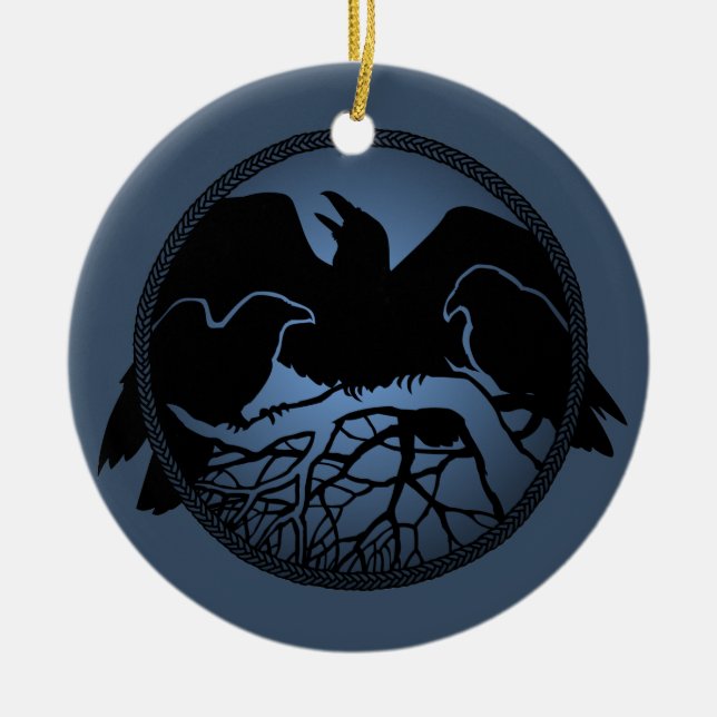 Raven Art Ornament Black Crow Decorations Gifts (Front)