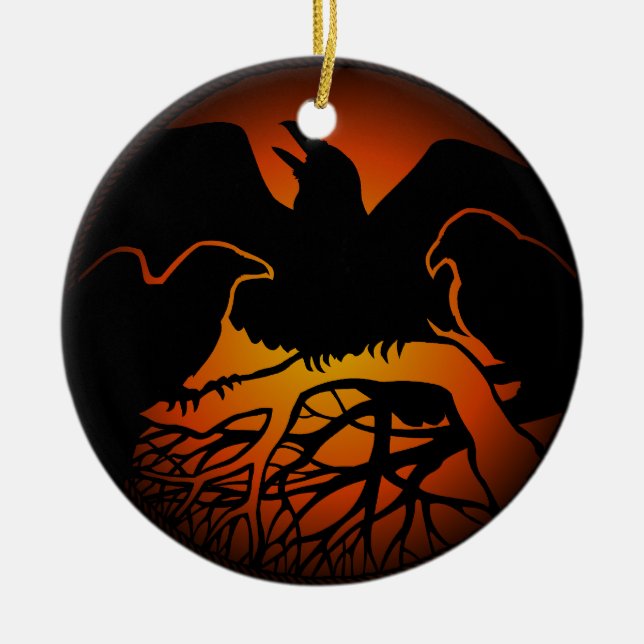 Raven Art Ornament Tribal Raven Decorations Gifts (Front)