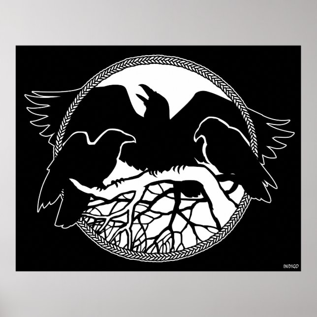 Raven Art Posters Native Wildlife Art Prints Decor (Front)