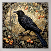 Raven Art Print Black Bird Animal Art Print