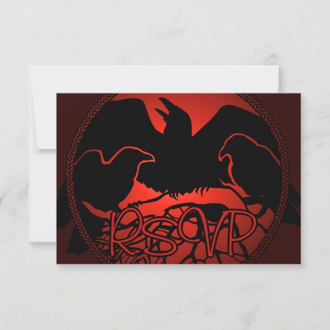 Raven Art RSVP Personalised Native Art Card (Front)