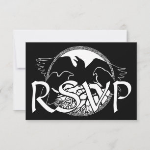 Raven Art RSVP Personalised Native Art Card