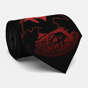 Raven Art Ties Wildlife Crow / Raven Necktie Gifts