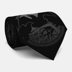 Raven Art Ties Wildlife Crow / Raven Necktie Gifts