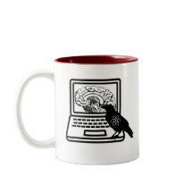 Raven Atom Brain Laptop Two Tone Coffee Mug