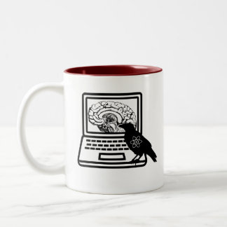 Raven Atom Brain Laptop Two Tone Coffee Mug