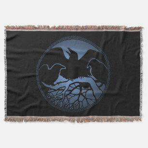 Raven Bird Blanket Spirit Animals Throw Blankets
