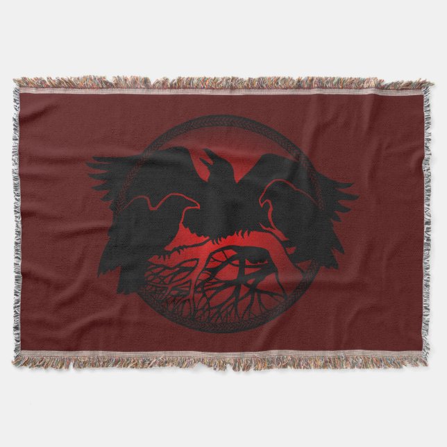 Raven Bird Blanket Spirit Animals Throw Blankets (Front)