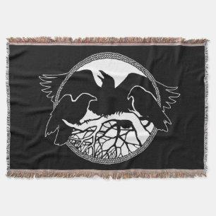 Raven Bird Blanket Spirit Animals Throw Blankets