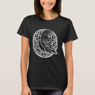 Raven Bird Crow Norse Mythology Celtic Knots T-Shirt