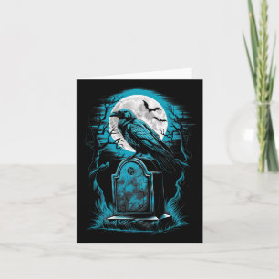 Raven Bird Gothic Spooky Graveyard Card