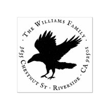 Raven Bird Grunge Self Inking Return Address