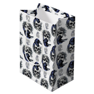 Raven Bird On a Skull Design Medium Gift Bag