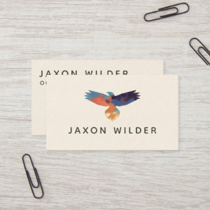Raven Bird Silhouette Cloud Watercolor Minimal Business Card