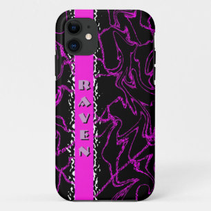 RAVEN Black & Purple Marble Bling Iphone 5 Case