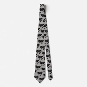 Raven Black Silhouette Bird Tie