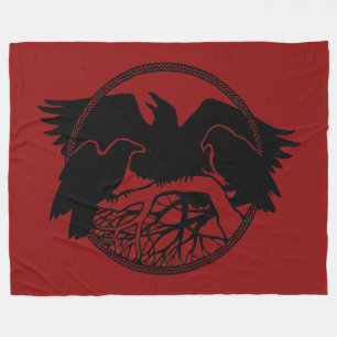Raven Blanket Native Spirit Animal Fleece Blanket