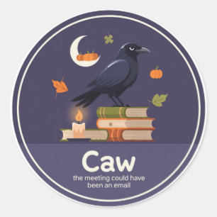 Raven Books Candle Flat Vector Round Sticker