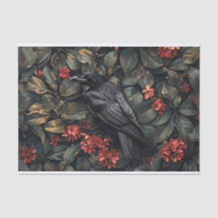 Raven Botanical Flowers Decoupage Tissue Paper