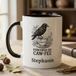 Raven Caw-Fee Gothic Bird Art Office Gift Mug