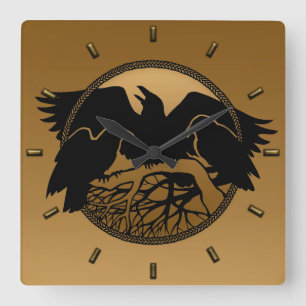 Raven Clock Native Raven Art Wall Clock Bird Gift