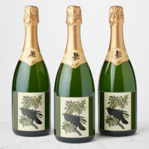 Raven (Common Raven) from Audubon Birds of America Sparkling Wine Label