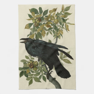 Raven (Common Raven) from Audubon Birds of America Tea Towel