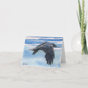 Raven Corvid Crow Original Art Note Card
