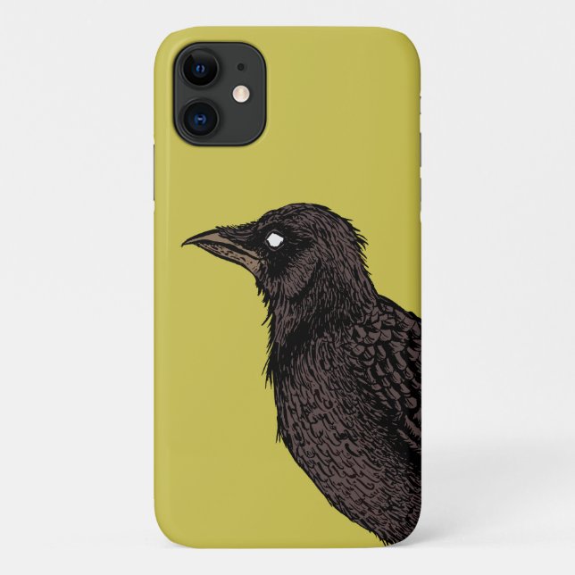 Raven Creepy Crow Bright Gothic Ink Art Case-Mate iPhone Case (Back)