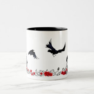 Raven, Cross, Skull and Roses mug