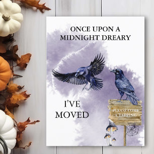 Raven Crow Halloween Moving Announcement Postcard