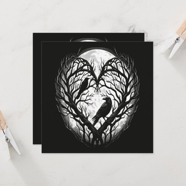 Raven Crow Heart Tree  (Front/Back In Situ)