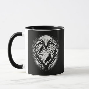 Raven Crow Heart Tree  Mug