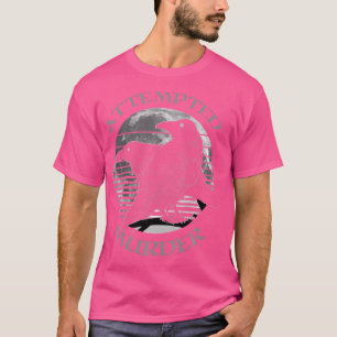 Raven Crow Retro Moon Attempted Murder Wiccan Paga T-Shirt