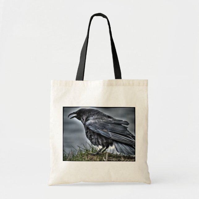 Raven Crow Wildlife Bird Raven-Lover Tote Bag (Front)