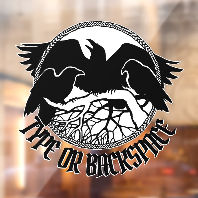 Raven Decal Personalised Tribal Art Window Cling (Sheet 2)
