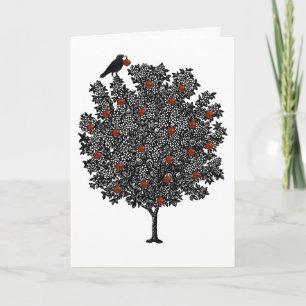 Raven Decorates Christmas Tree Holiday Card