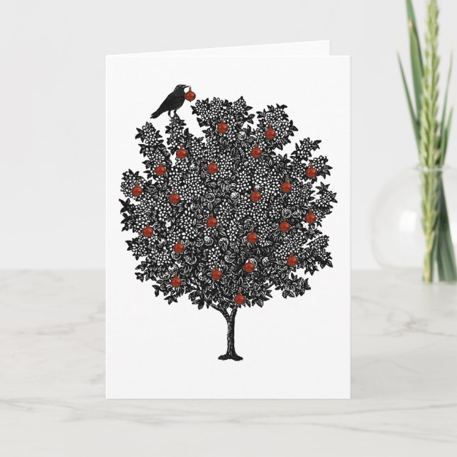 Raven decorates Christmas tree Holiday Card (Front)