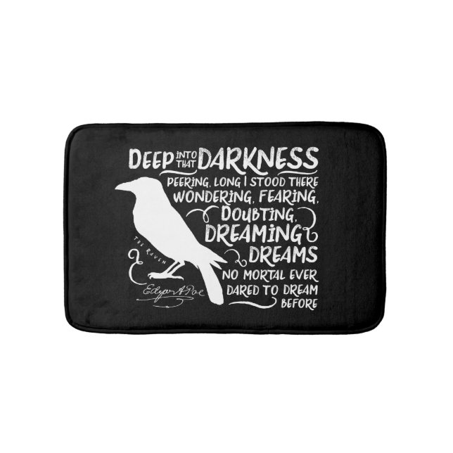 Raven (Deep Into That Darkness) by Edgar Allan Poe Bath Mat (Front)