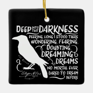 Raven (Deep Into That Darkness) by Edgar Allan Poe Ceramic Tree Decoration