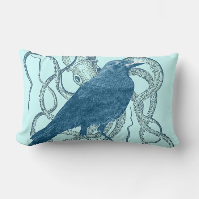 Raven Dreams of the Octopus Lumbar Cushion (Front)