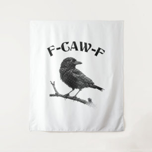 Raven F-CAW-F Halloween Minimalist Tapestry