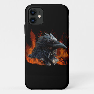 Raven Flames Wiccan Gothic Design iPhone 11 Case