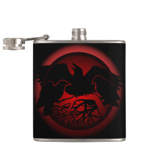 Raven Flask Custom Raven / Crow Art Drink Flask