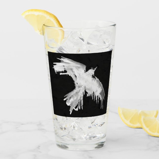 Raven Flight White Solo Drinking Glass (Front Ice)