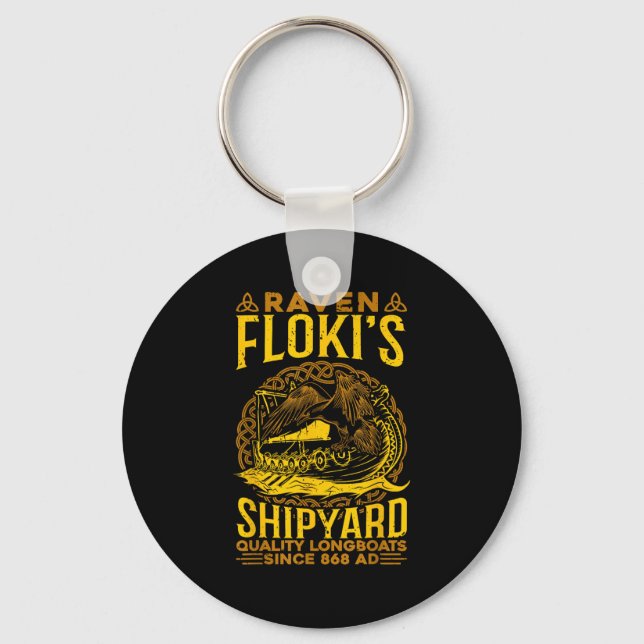 Raven Flokis Shipyard Nordic Mythology Viking  Key Ring (Front)
