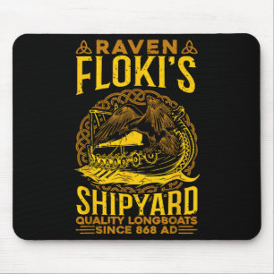 Raven Flokis Shipyard Nordic Mythology Viking Mouse Mat